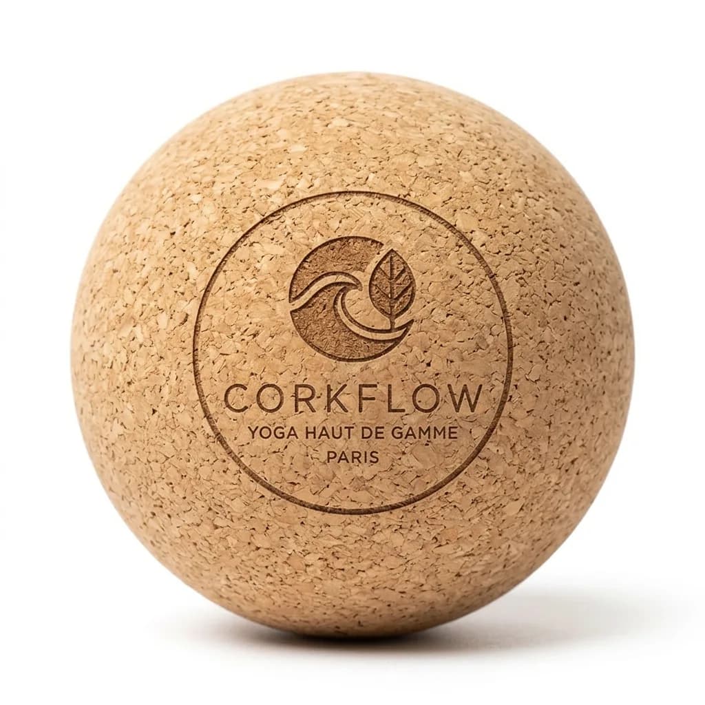 Balle de massage en liège naturel Corkflow — points de tension précision