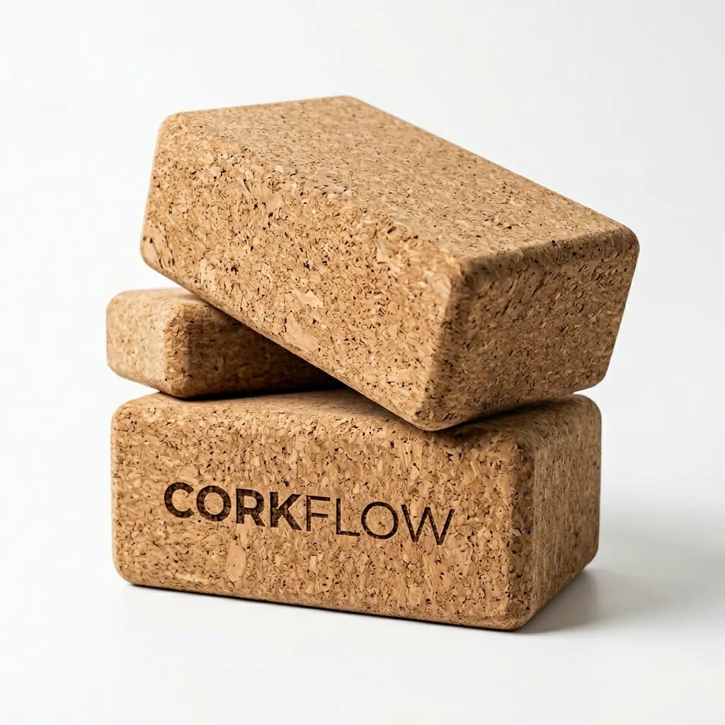 Bloc de yoga en liège naturel Corkflow — stable antibactérien haute densité