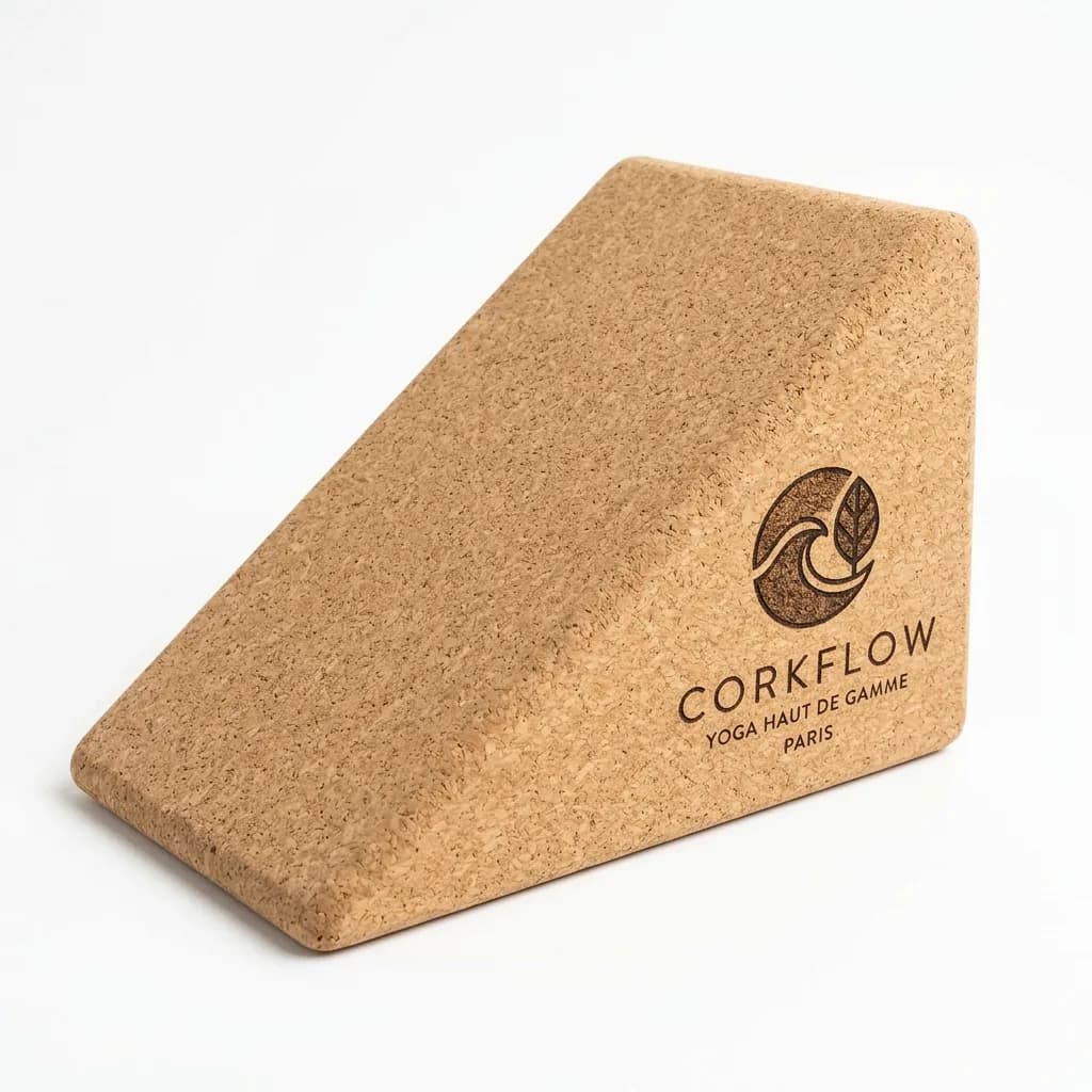 Cale de yoga en liège naturel Corkflow — support squat et postures