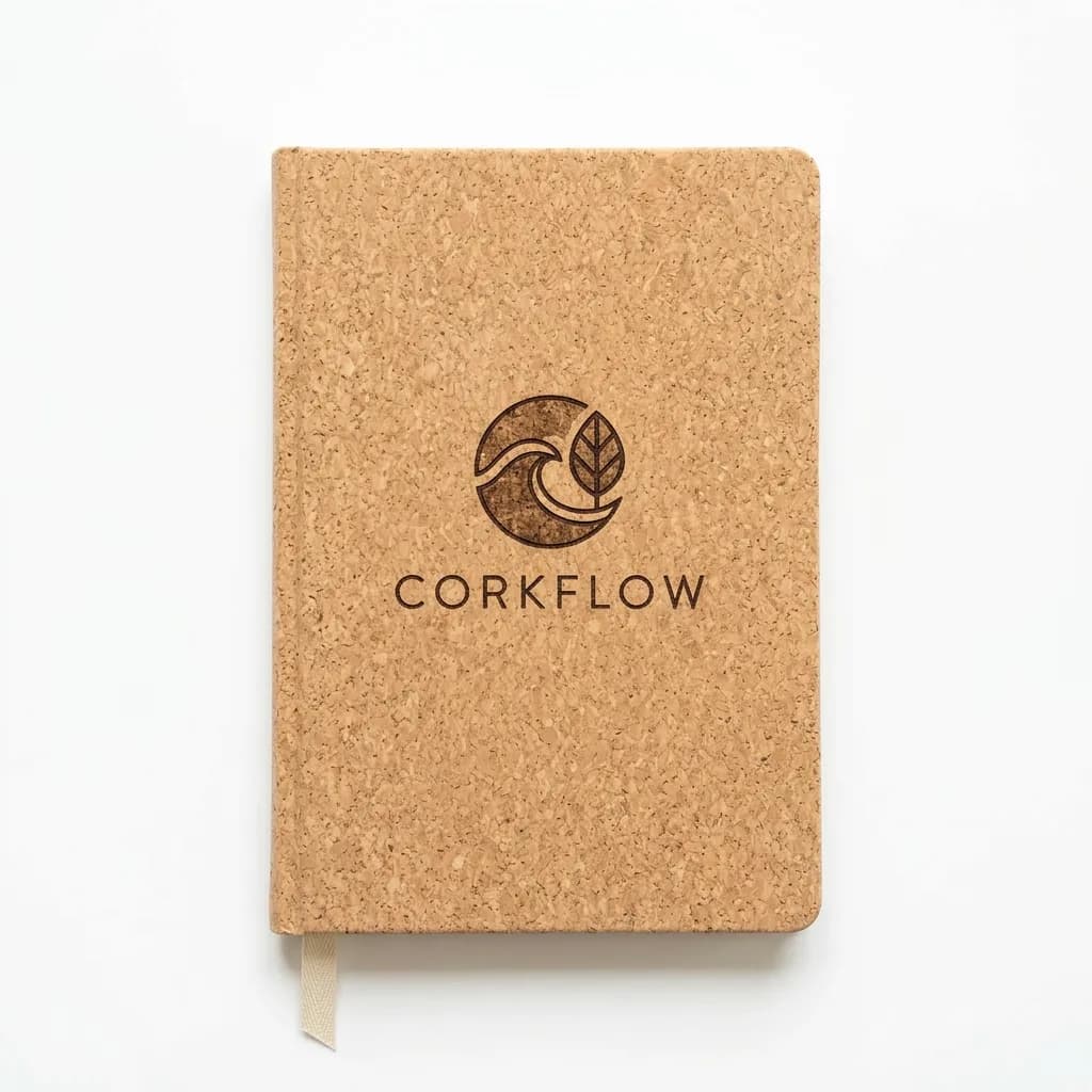 Carnet de notes en liège naturel Corkflow — journal yoga