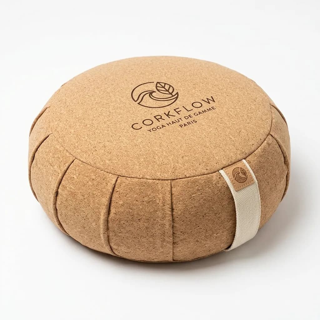 Coussin de méditation en liège naturel Corkflow — épeautre biologique posture assise