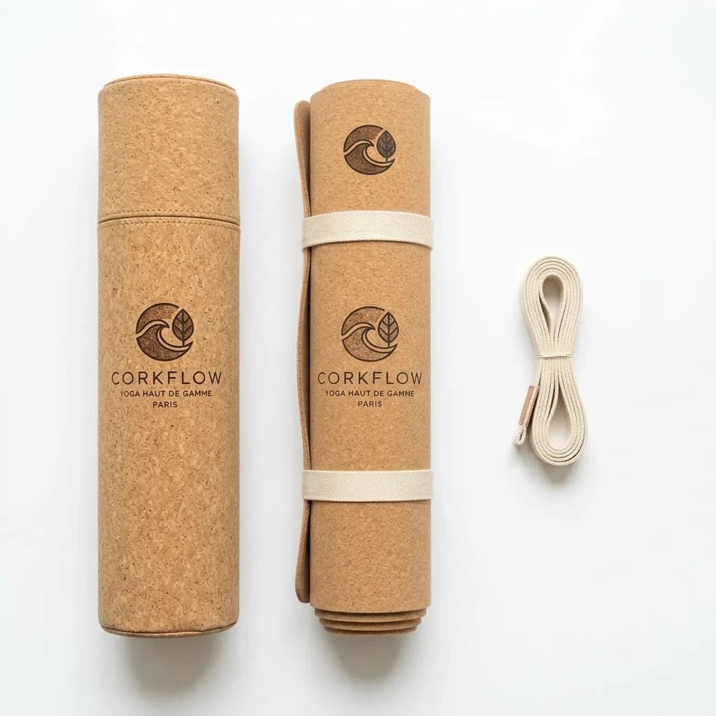 Pack hot yoga Corkflow — tapis liège antidérapant chaleur et transpiration