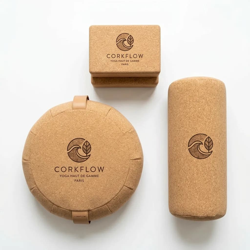 Kit méditation complet Corkflow — coussin de méditation, bolster et 2 blocs en liège naturel